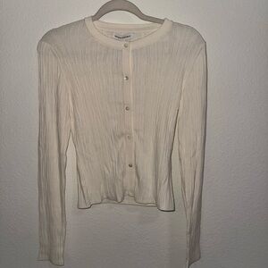 Banana Republic Cream Ribbed Cardigan NWT